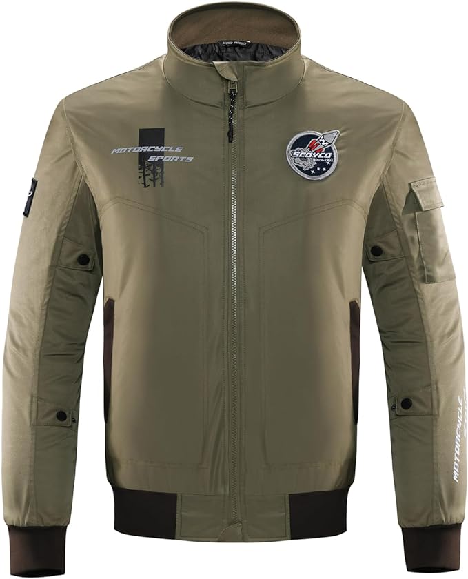 Men's SCOYCO Biker Jacket Windproof Rider Jacket with removable safety pads